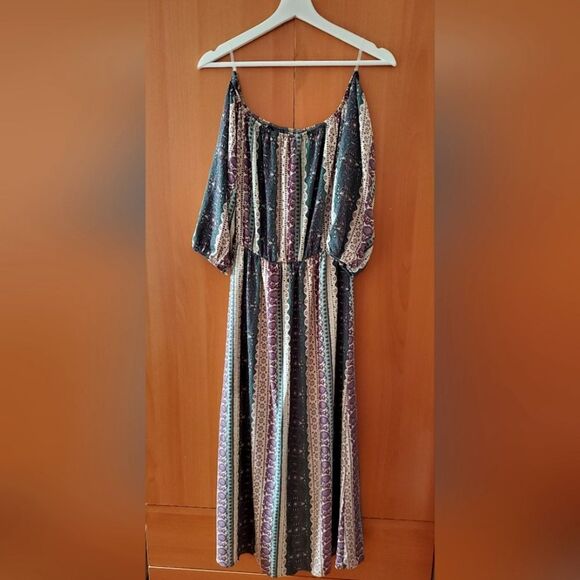 Rokoko Off the Shoulder Patterned Maxi Dress Size S - Picture 1 of 3